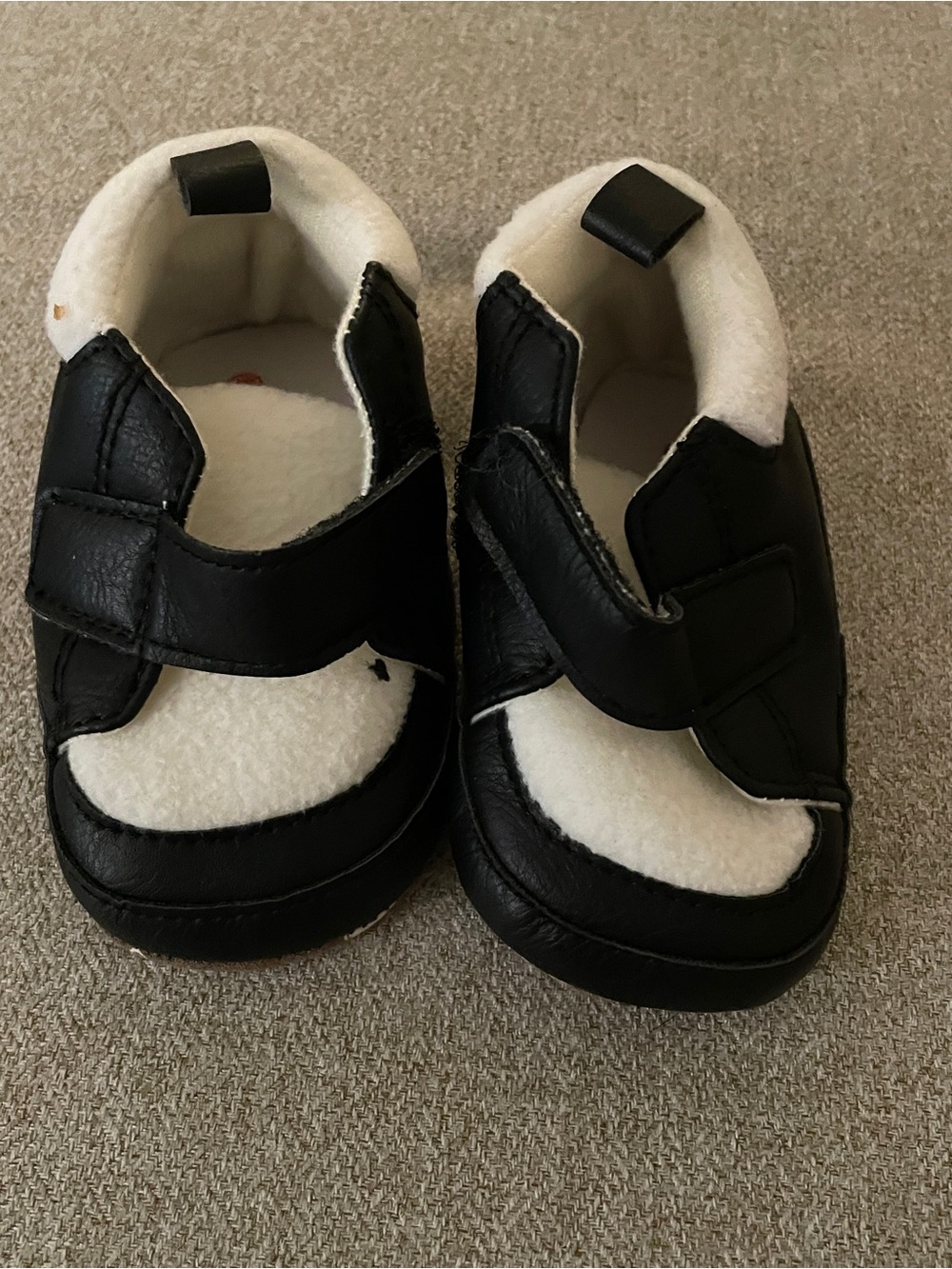 Kids Black and White Velcro Shoes